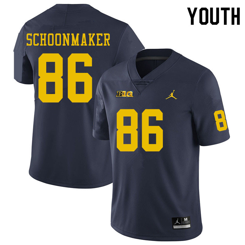 Youth #86 Luke Schoonmaker Michigan Wolverines College Football Jerseys Sale-Navy